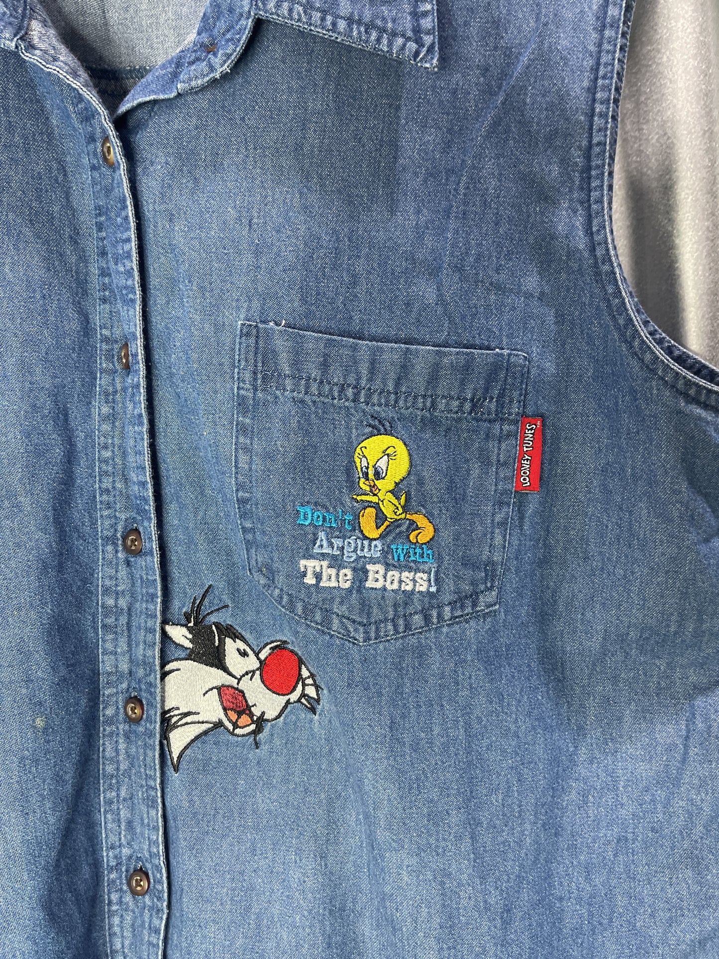 Looney Tunes Tweety+Sylvester Denim Vest
