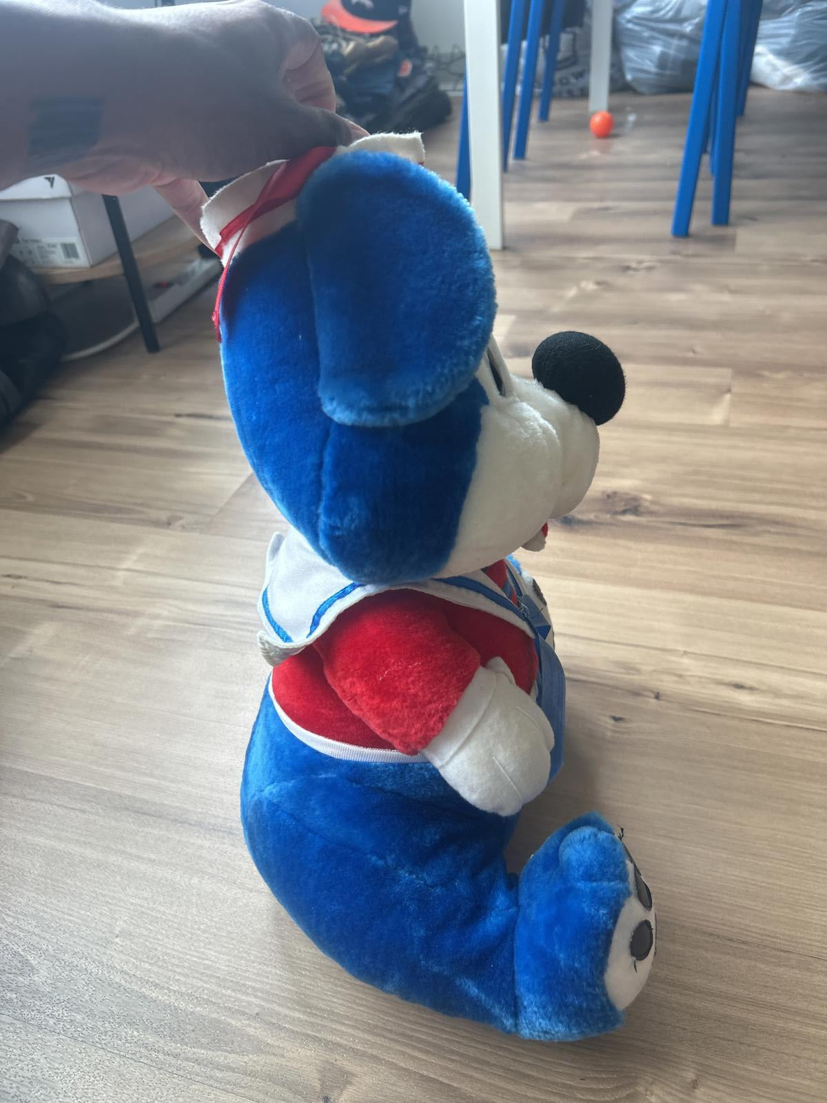 Rare 80s Vintage Antique Sailor Blue Plush Bear