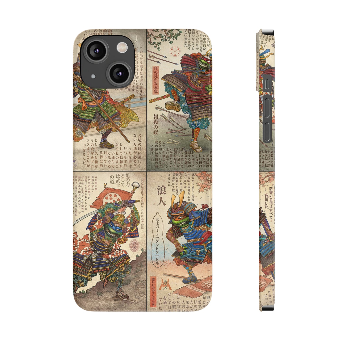 TMNT Ancient Japanese Samurai-Style Graphic iPhone Case (14&15)