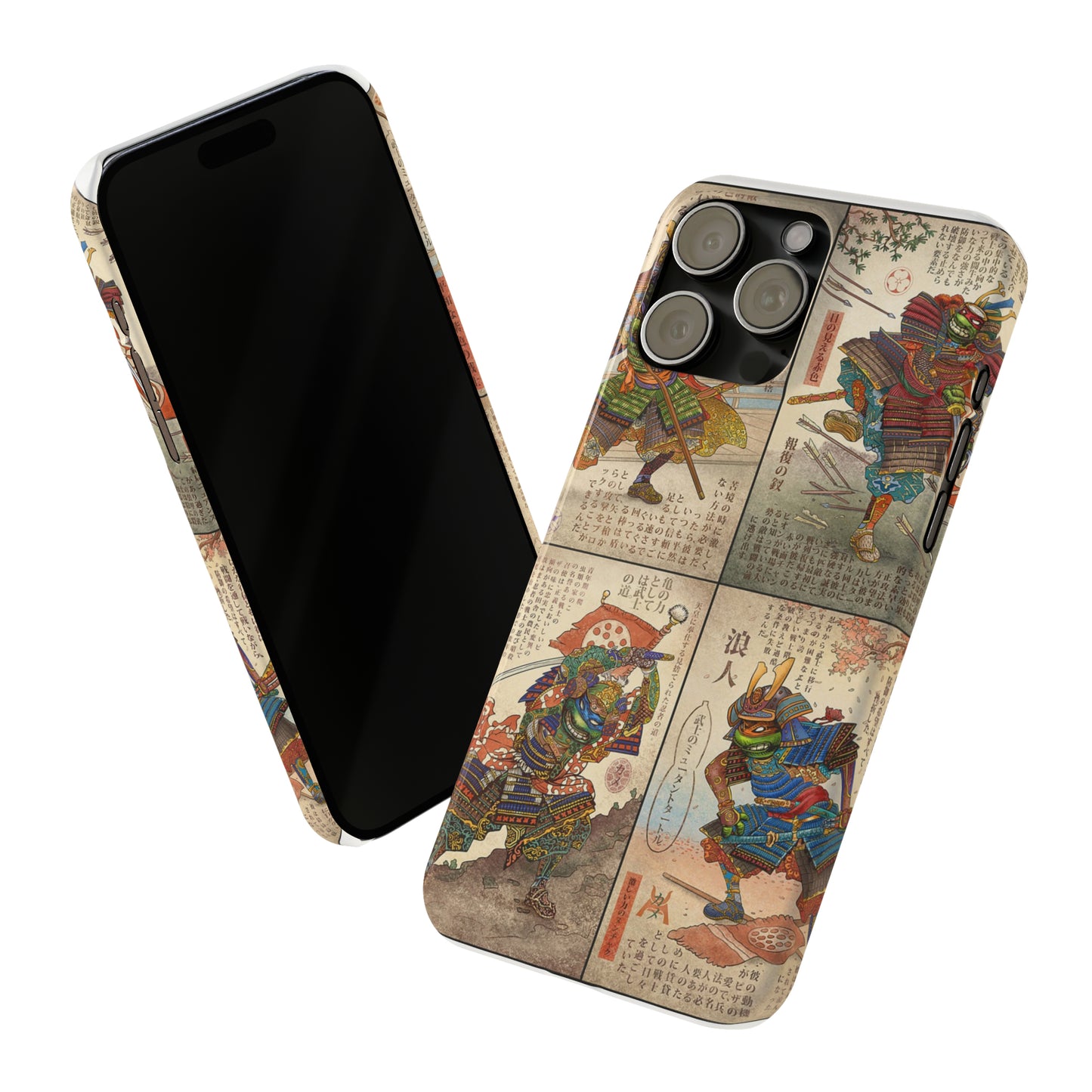 TMNT Ancient Japanese Samurai-Style Graphic iPhone Case (14&15)