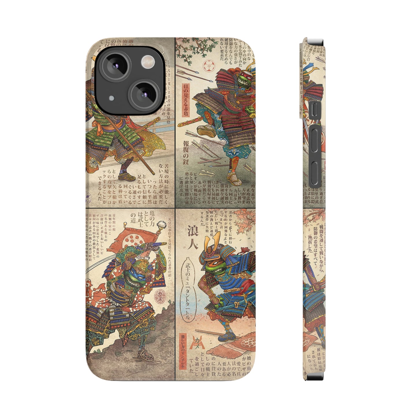 TMNT Ancient Japanese Samurai-Style Graphic iPhone Case (14&15)