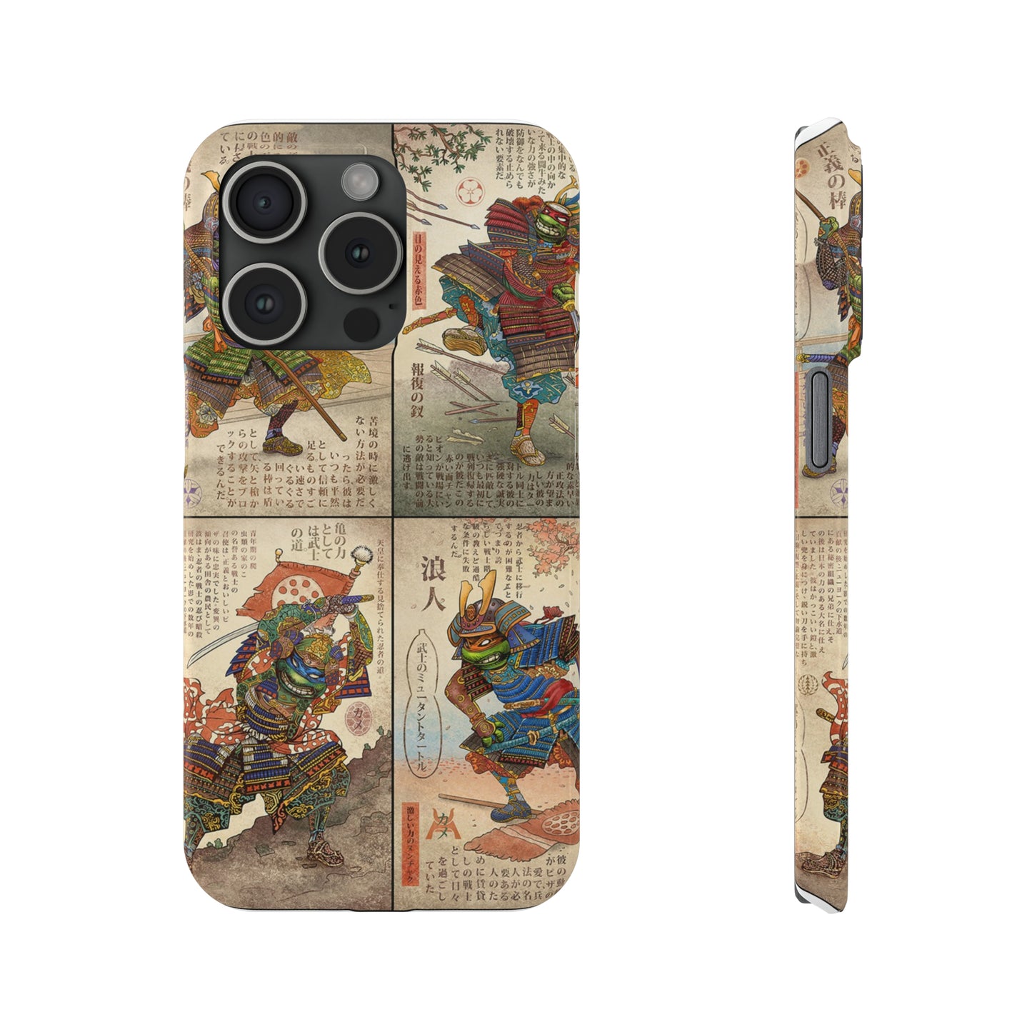 TMNT Ancient Japanese Samurai-Style Graphic iPhone Case (14&15)