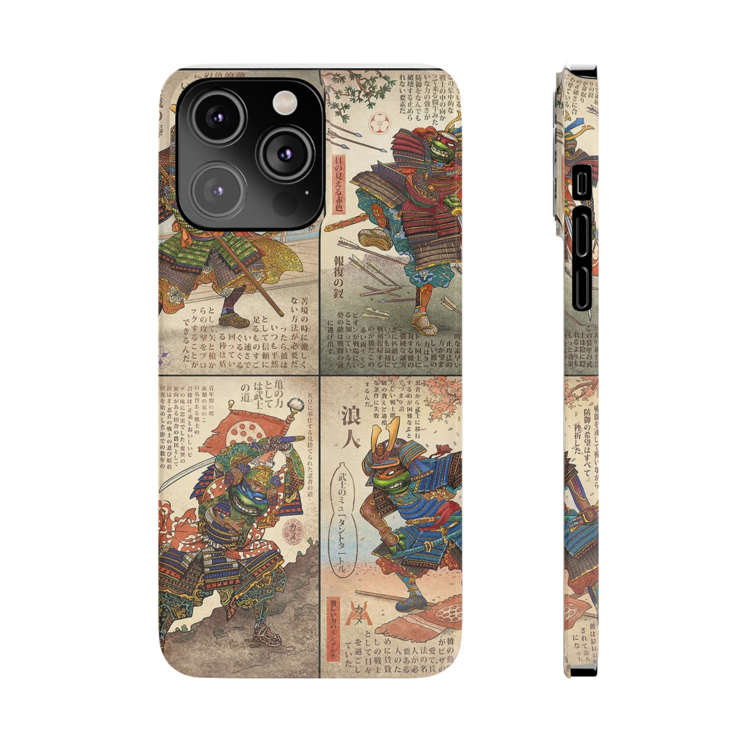 TMNT Ancient Japanese Samurai-Style Graphic iPhone Case (14&15)