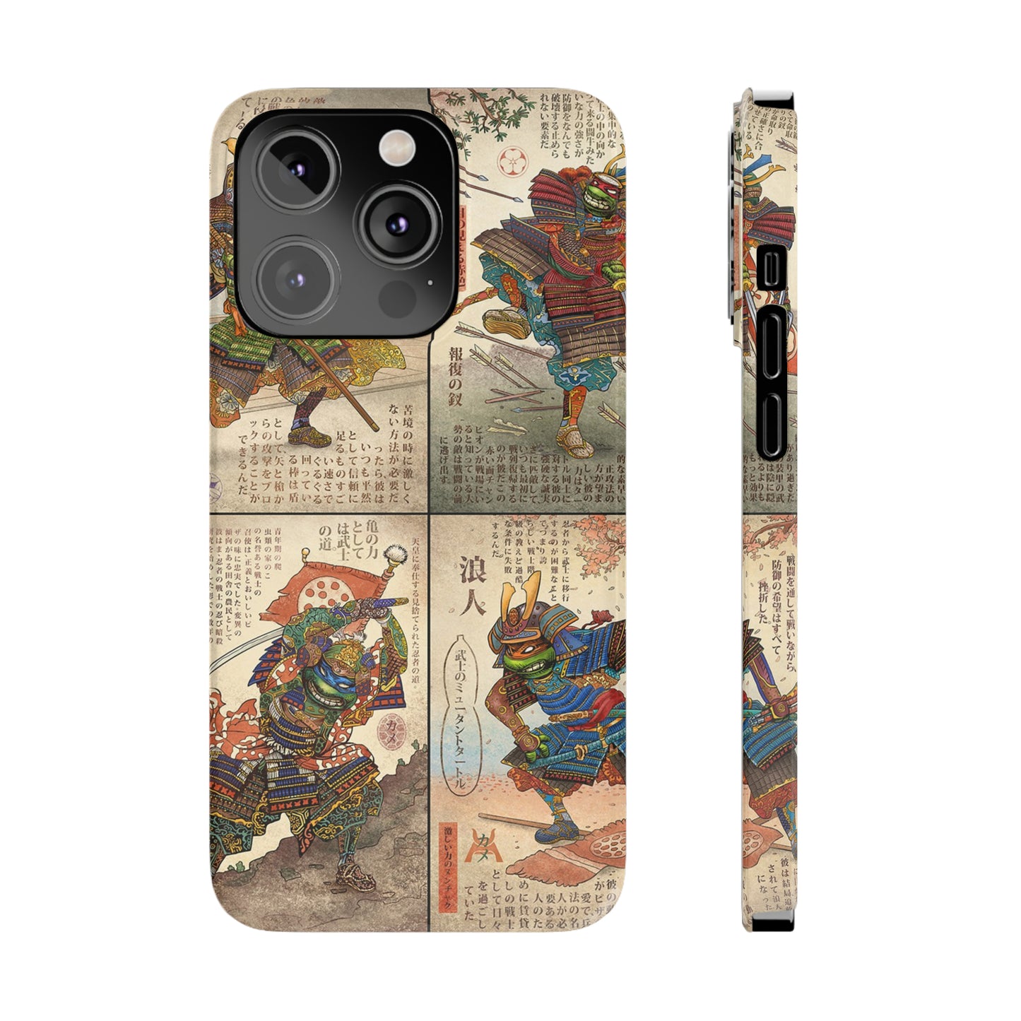 TMNT Ancient Japanese Samurai-Style Graphic iPhone Case (14&15)