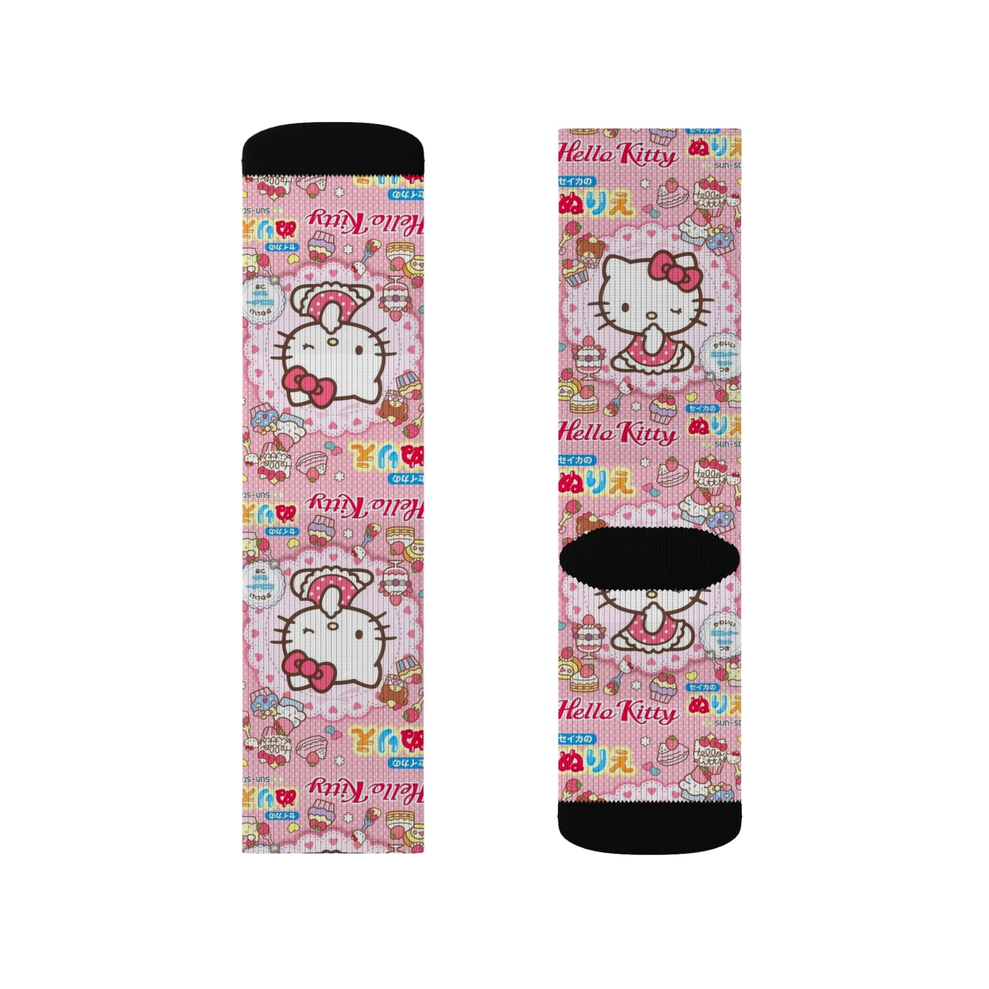 Japanese Hello Kitty Middle Hand Gesture Crew Socks