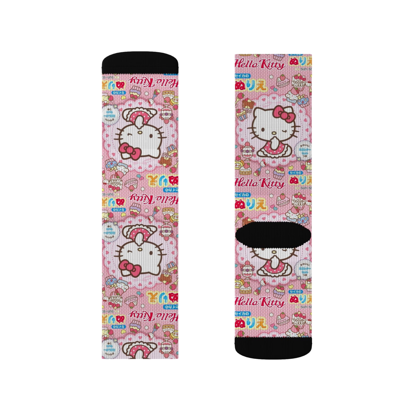 Japanese Hello Kitty Middle Hand Gesture Crew Socks