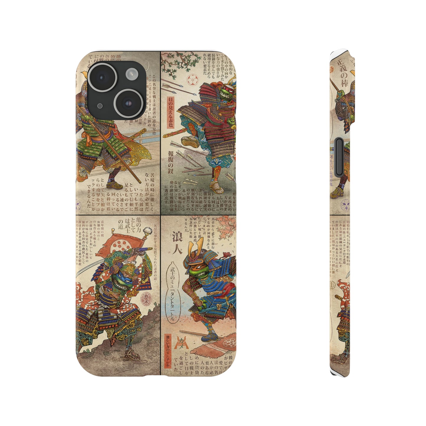 TMNT Ancient Japanese Samurai-Style Graphic iPhone Case (14&15)