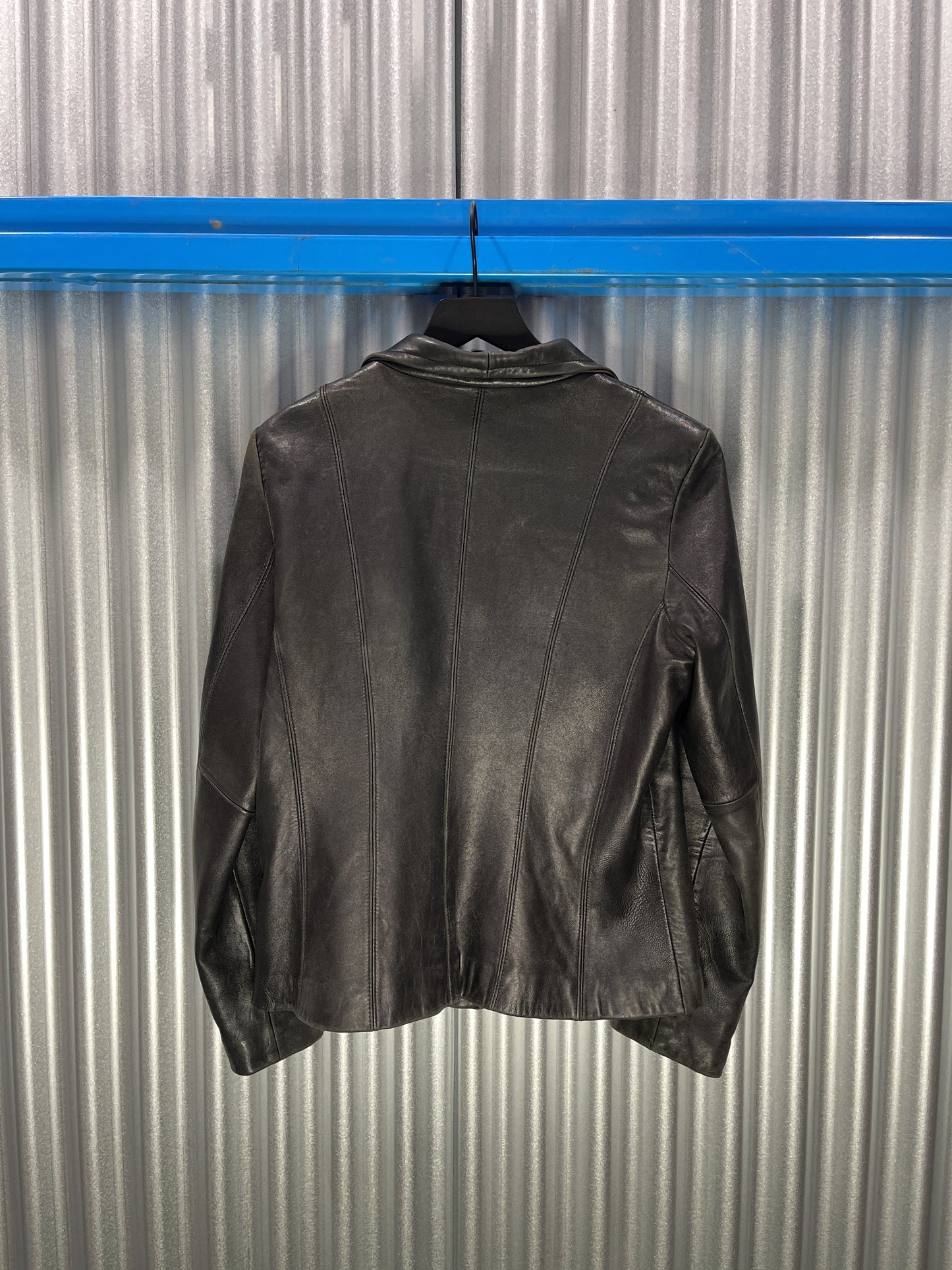 Nine West Minimalist Leather Biker Jacket