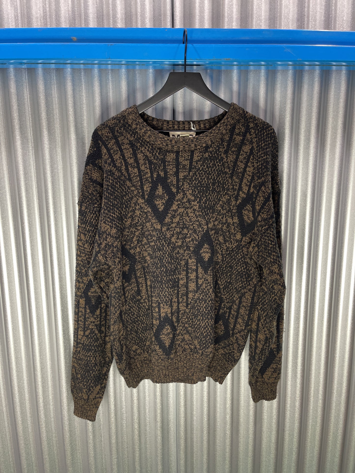 MTO International Diamond-Patterned Acrylic Sweater