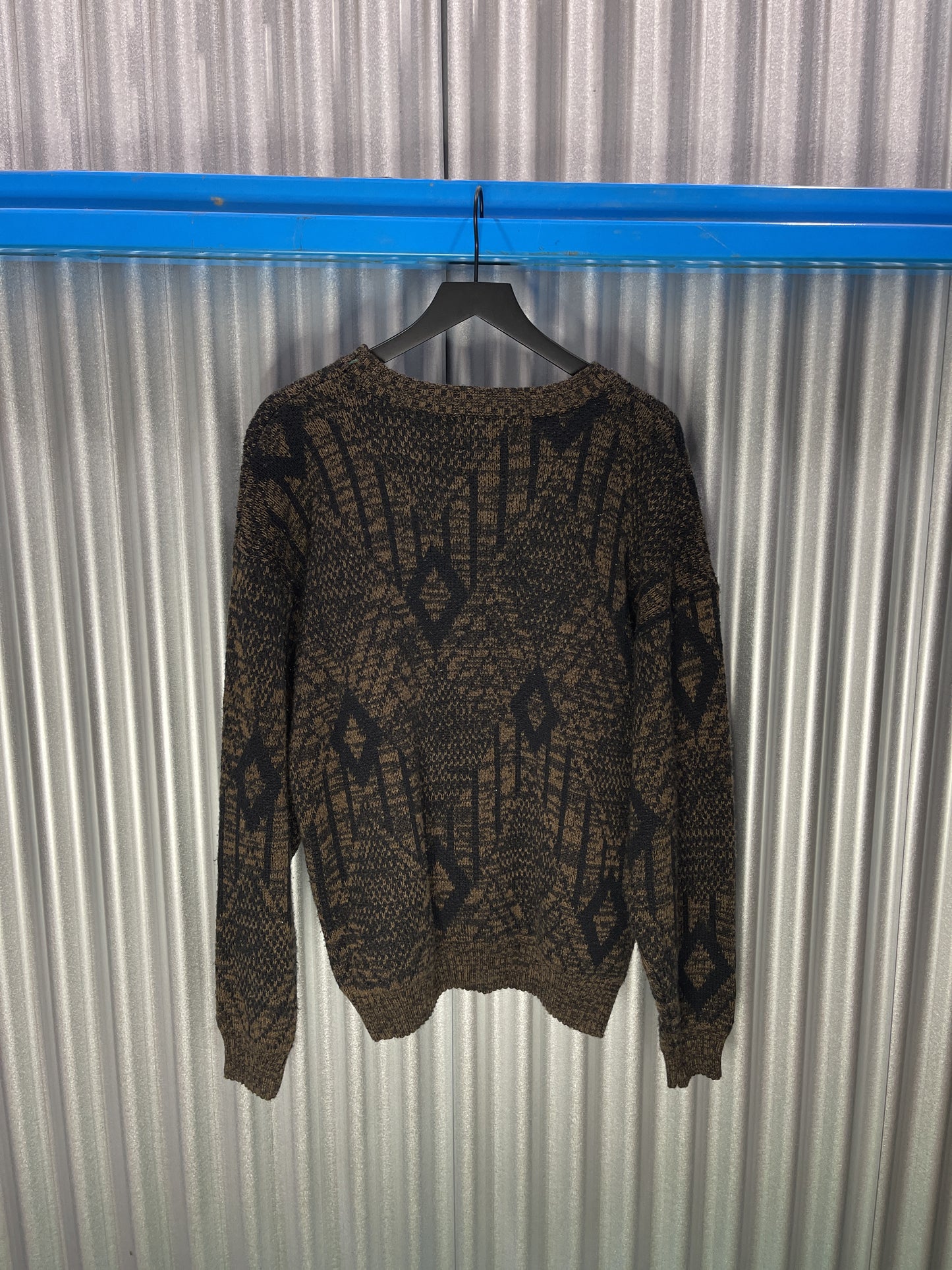 MTO International Diamond-Patterned Acrylic Sweater