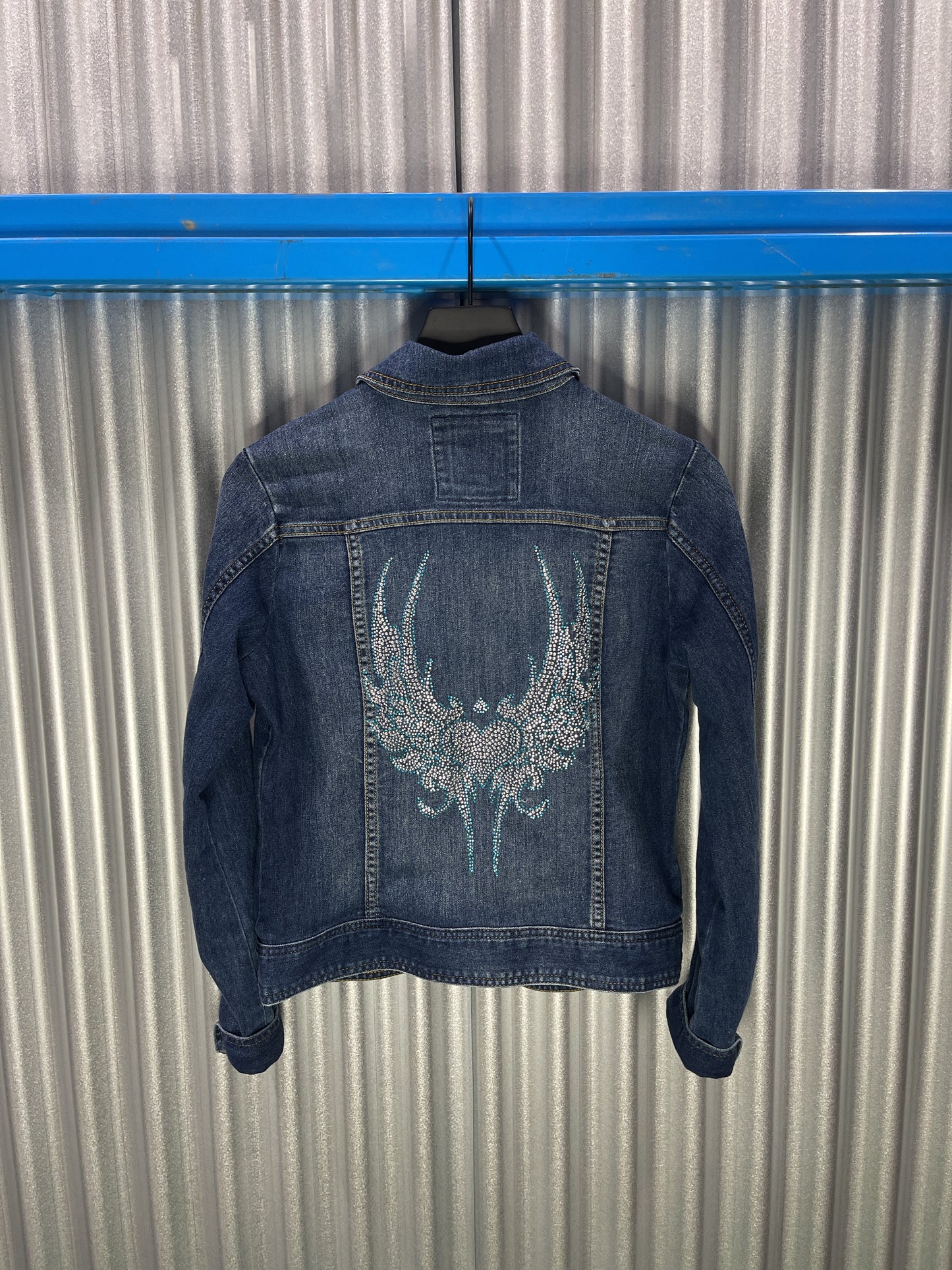 The Limited 'Flying Heart' Bedazzled Denim Jacket