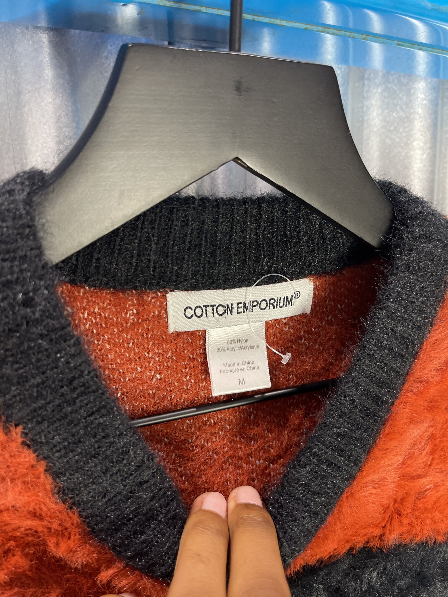 Cotton Emporium Mohair-Style Striped Sweater