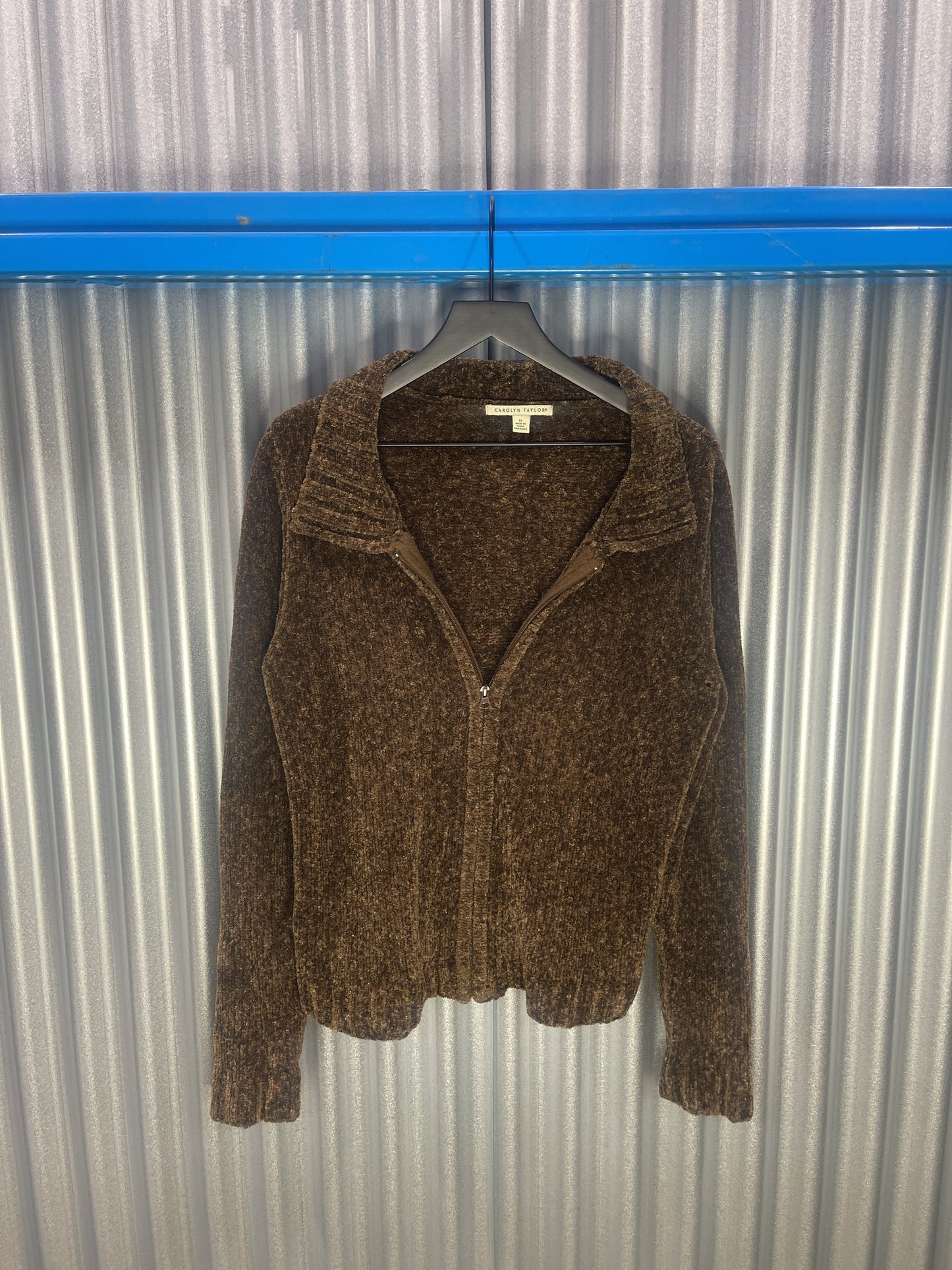 C. Taylor Plush-Teddy Zip Sweater Jacket