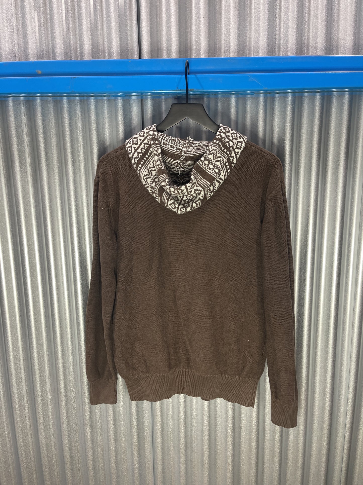 Native / Tribal Knit Hooded Zip-Up Sweatshirt