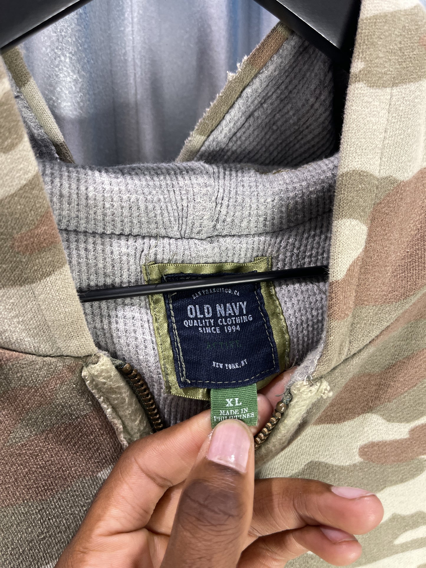 Old Navy Camo Zip y2k Hoodie