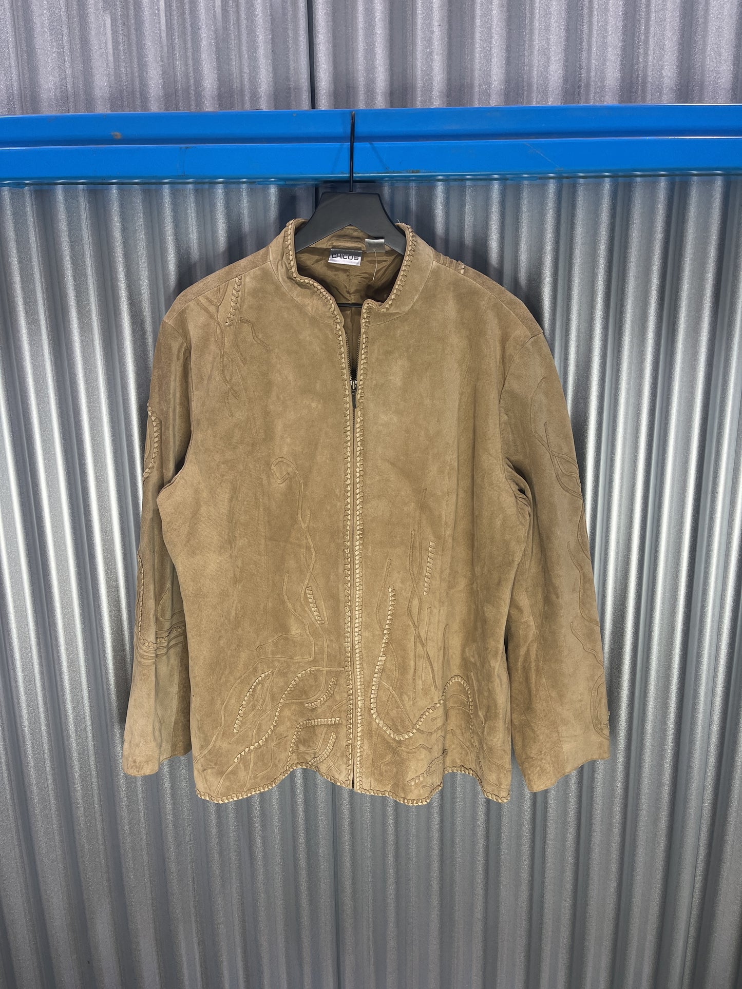 CHICO'S Western-Style Suede Leather Jacket