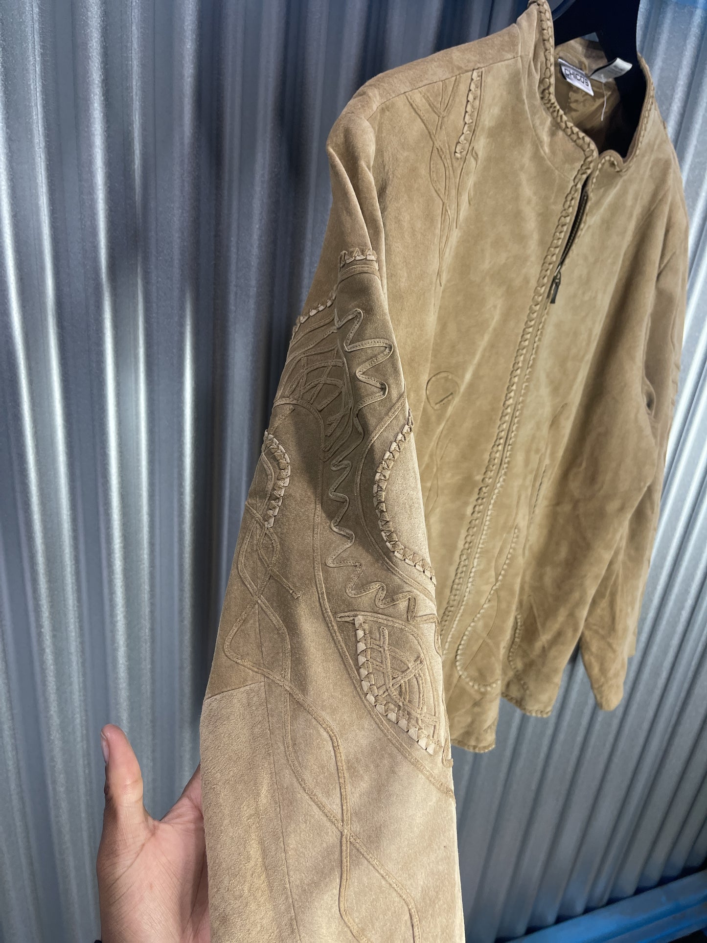 CHICO'S Western-Style Suede Leather Jacket