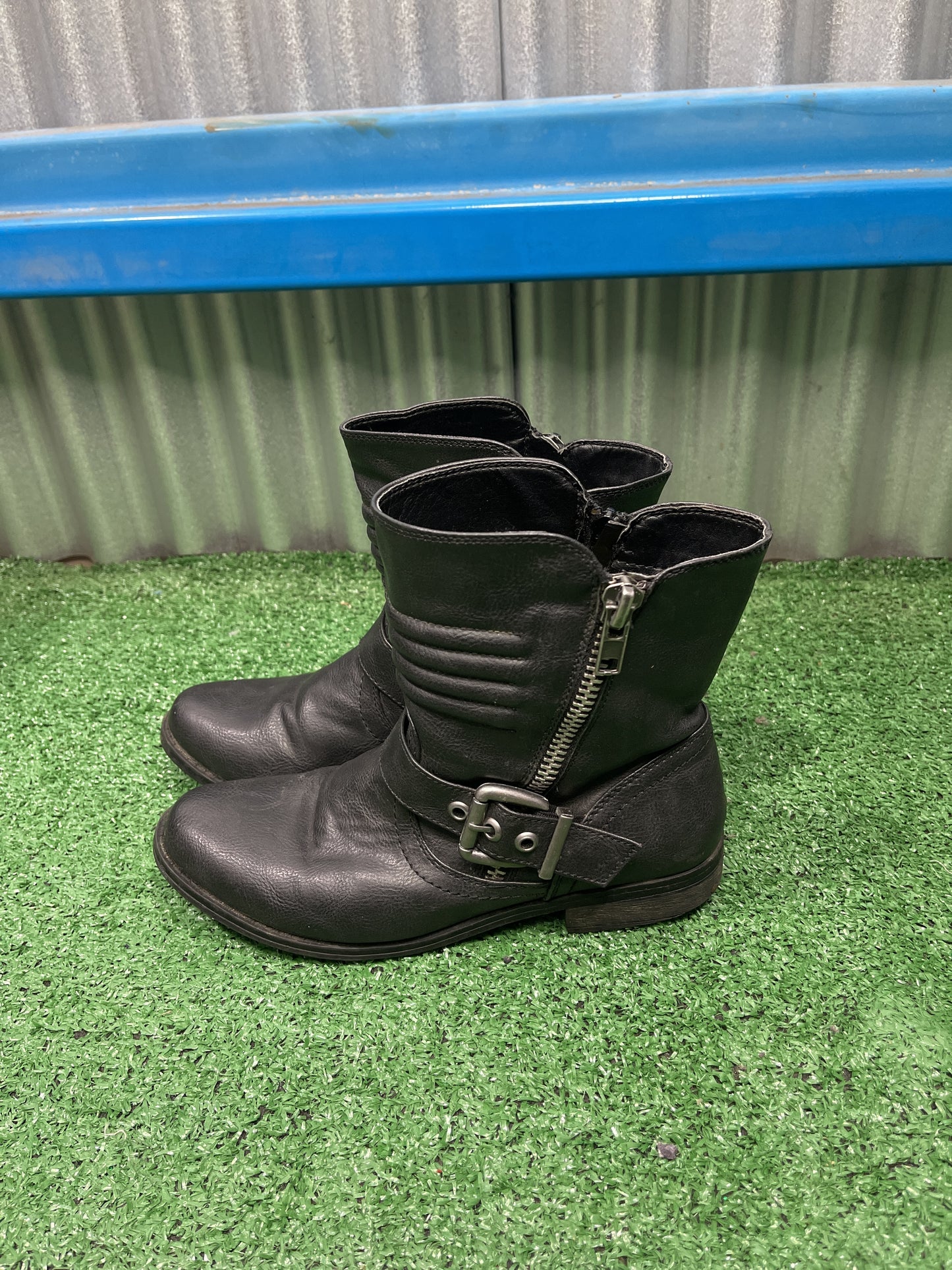 Rampage x Ronnie Faux Leather Biker Ankle Boots