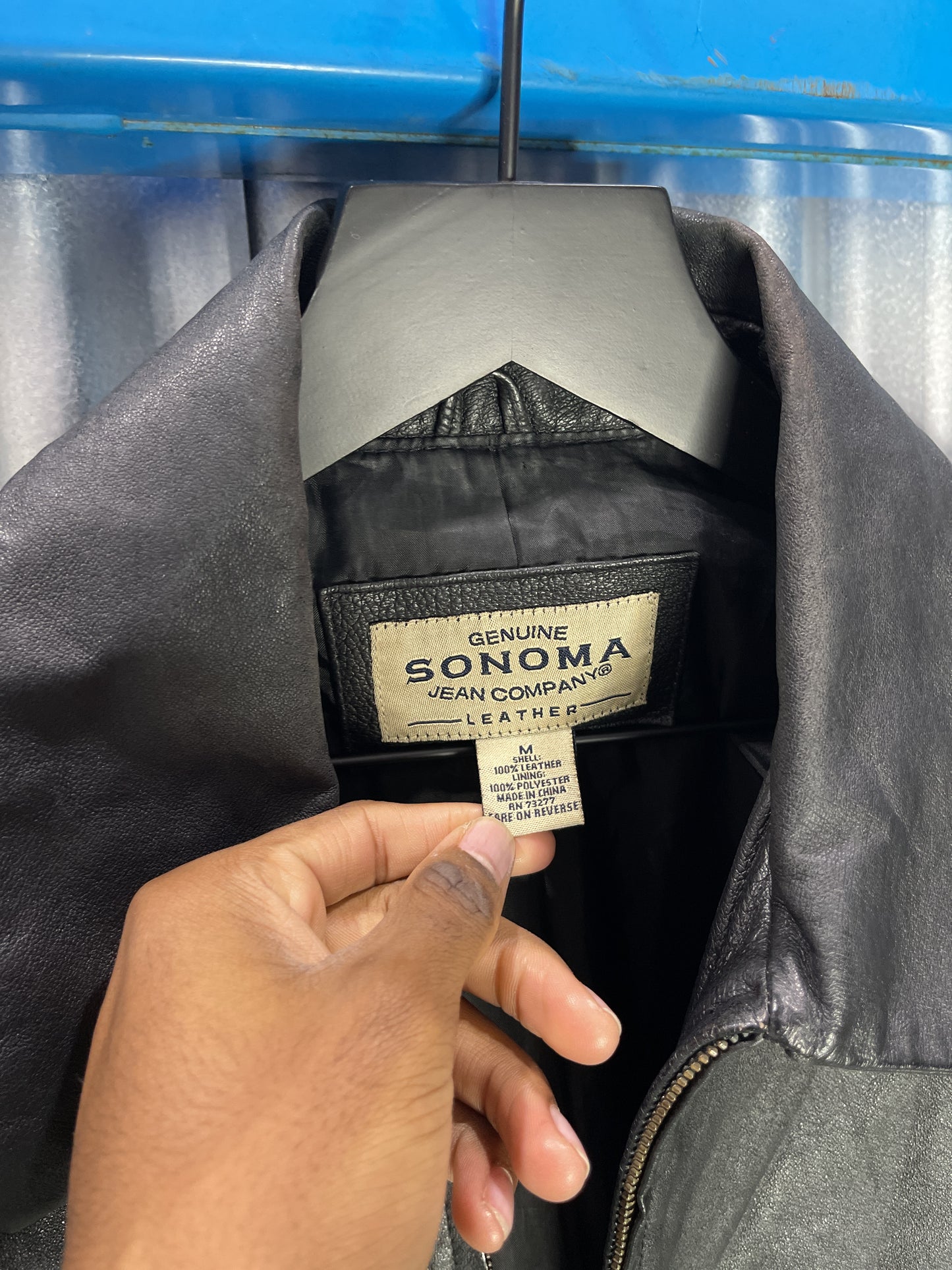 Sonoma Jean Company Genuine Leather Zip Coat