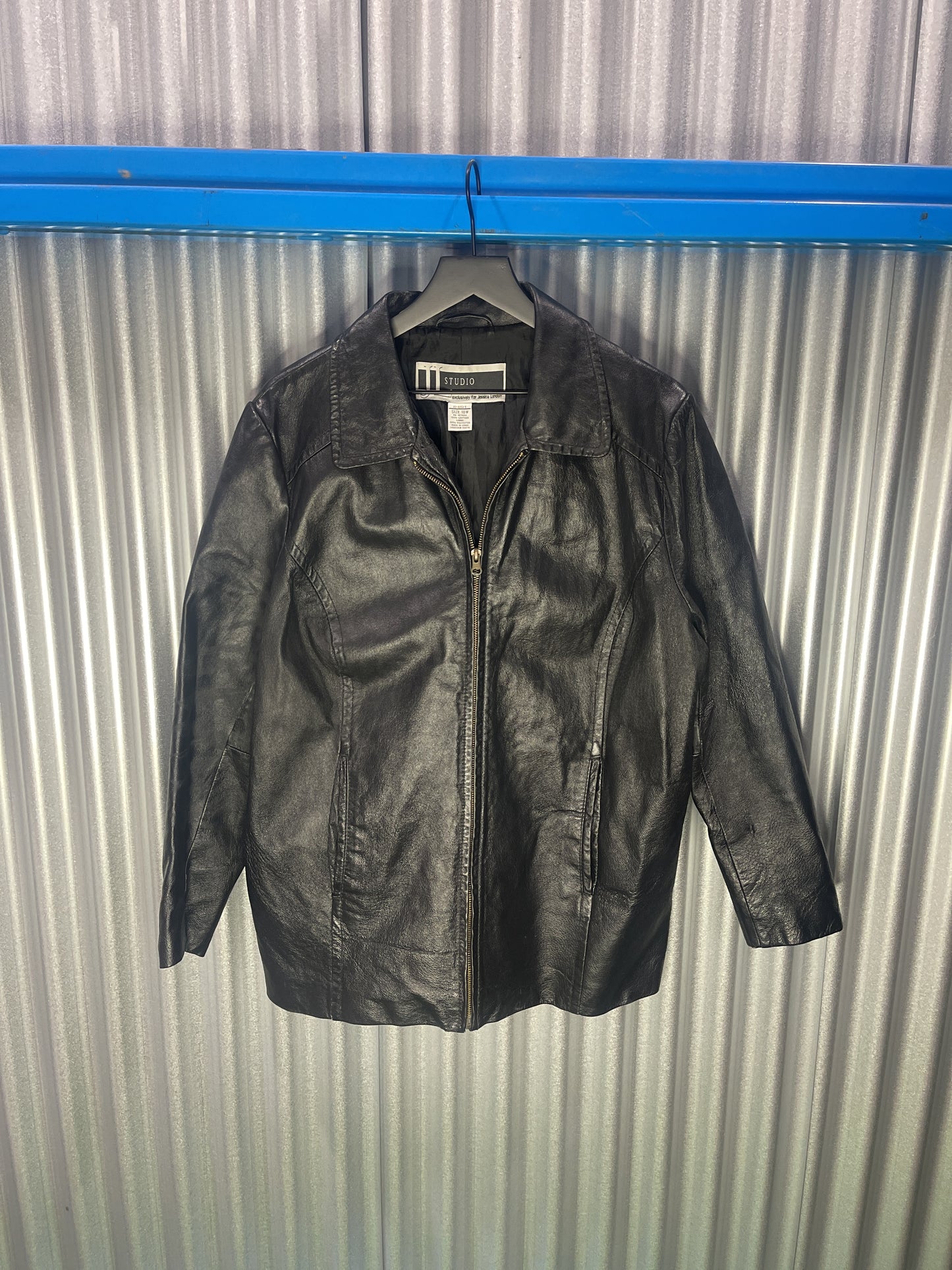 JL Studio Genuine Leather Blazer Coat