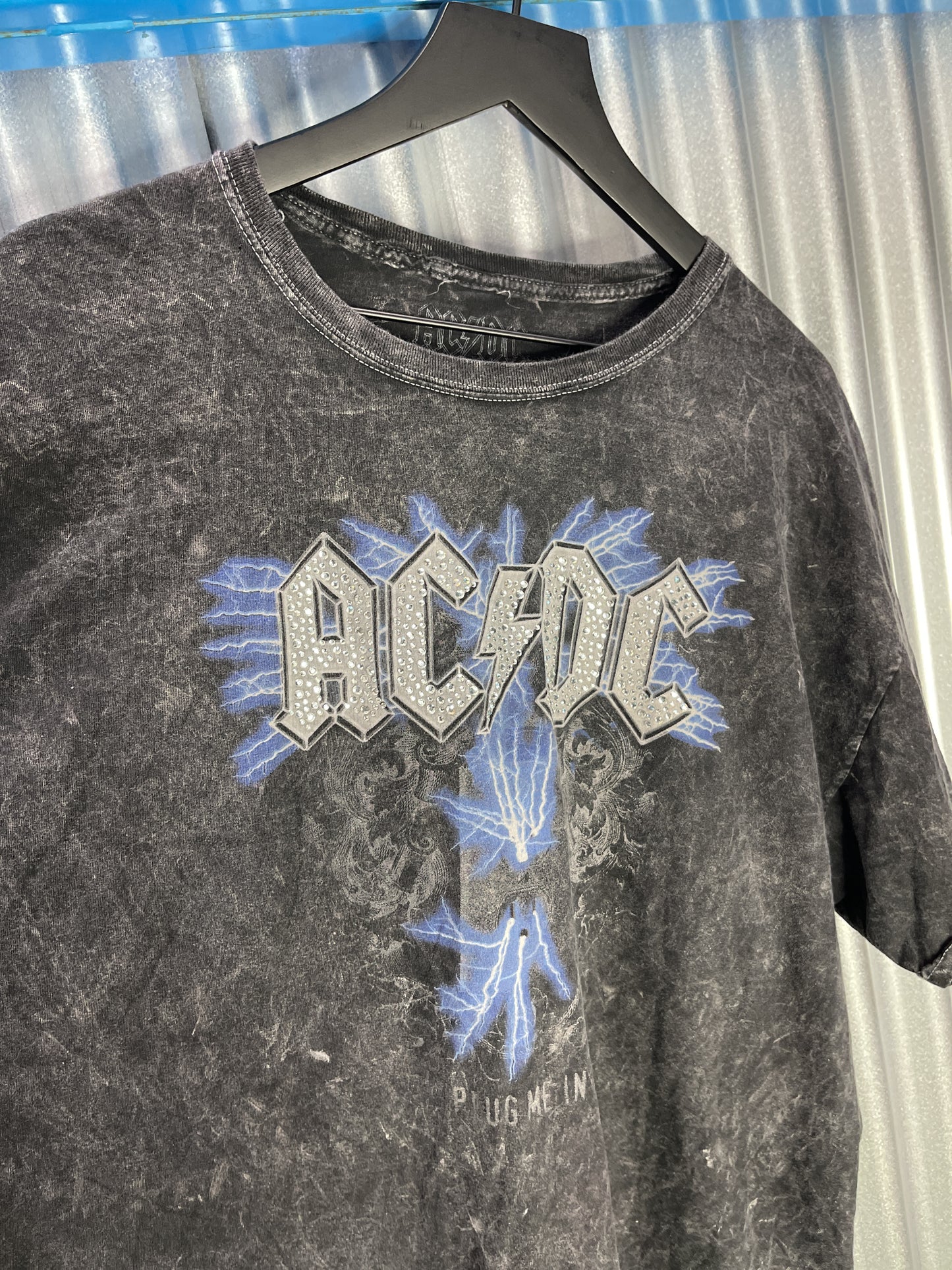 AC/DC Rhinestone 'Plug Me In' Tee