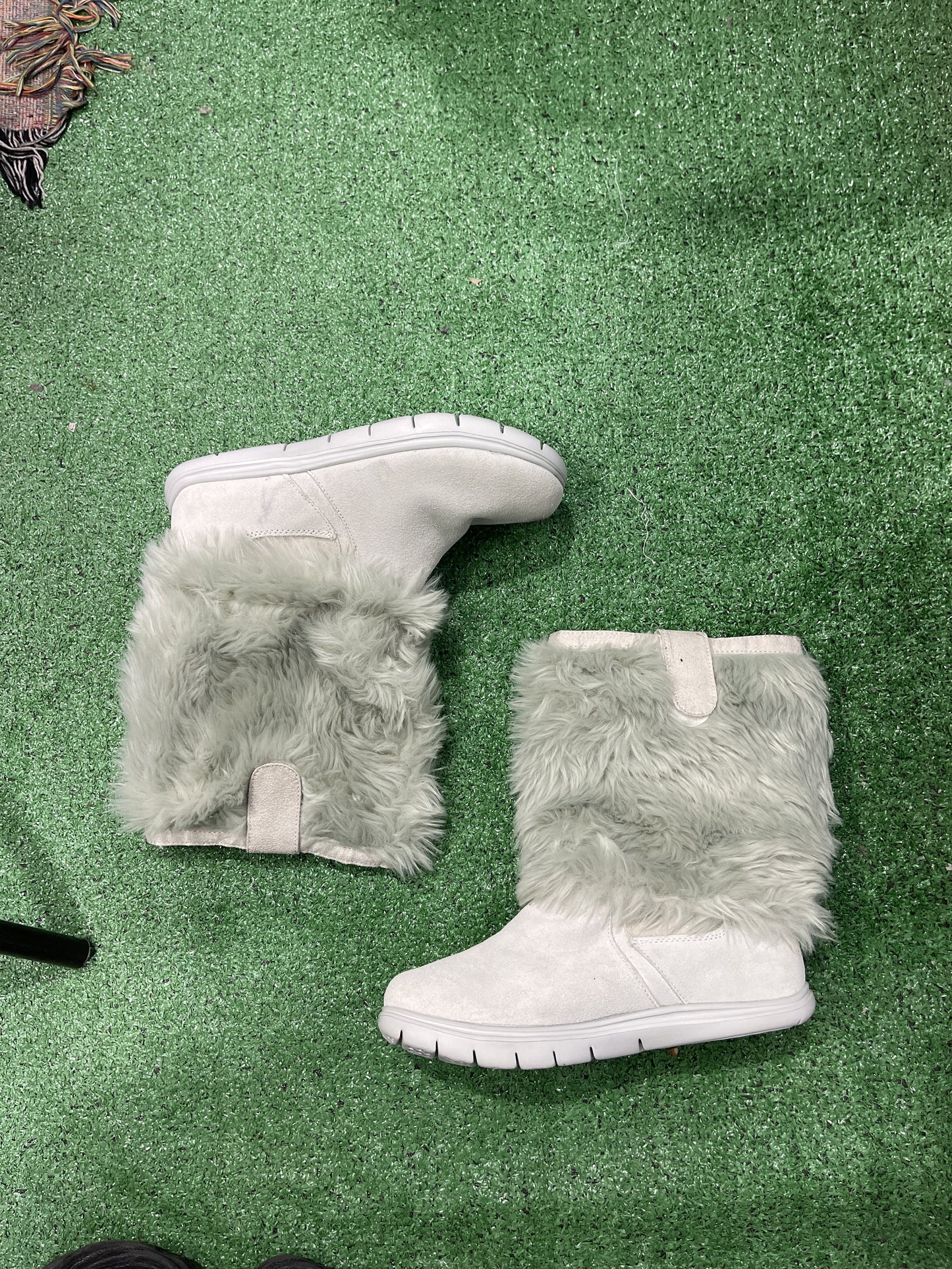 Tony Little Designs Leather + Faux Fur Boots