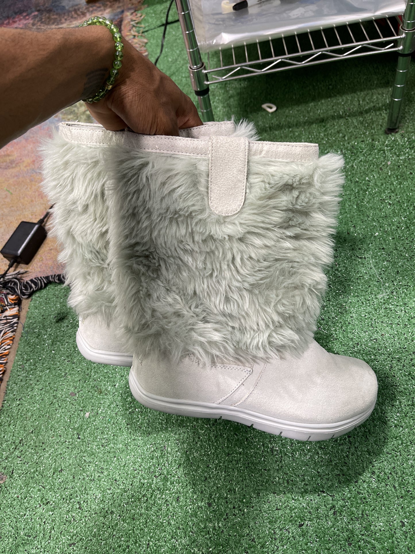 Tony Little Designs Leather + Faux Fur Boots