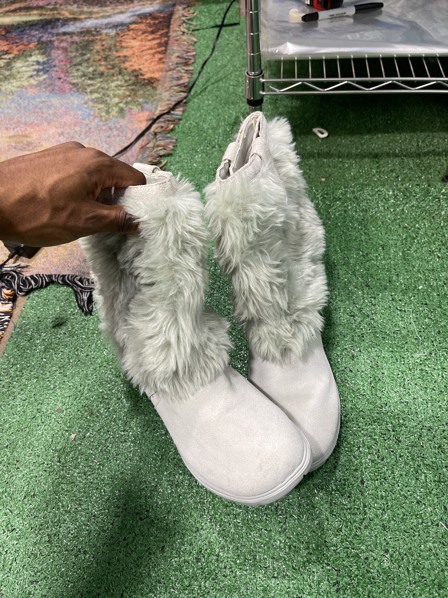 Tony Little Designs Leather + Faux Fur Boots