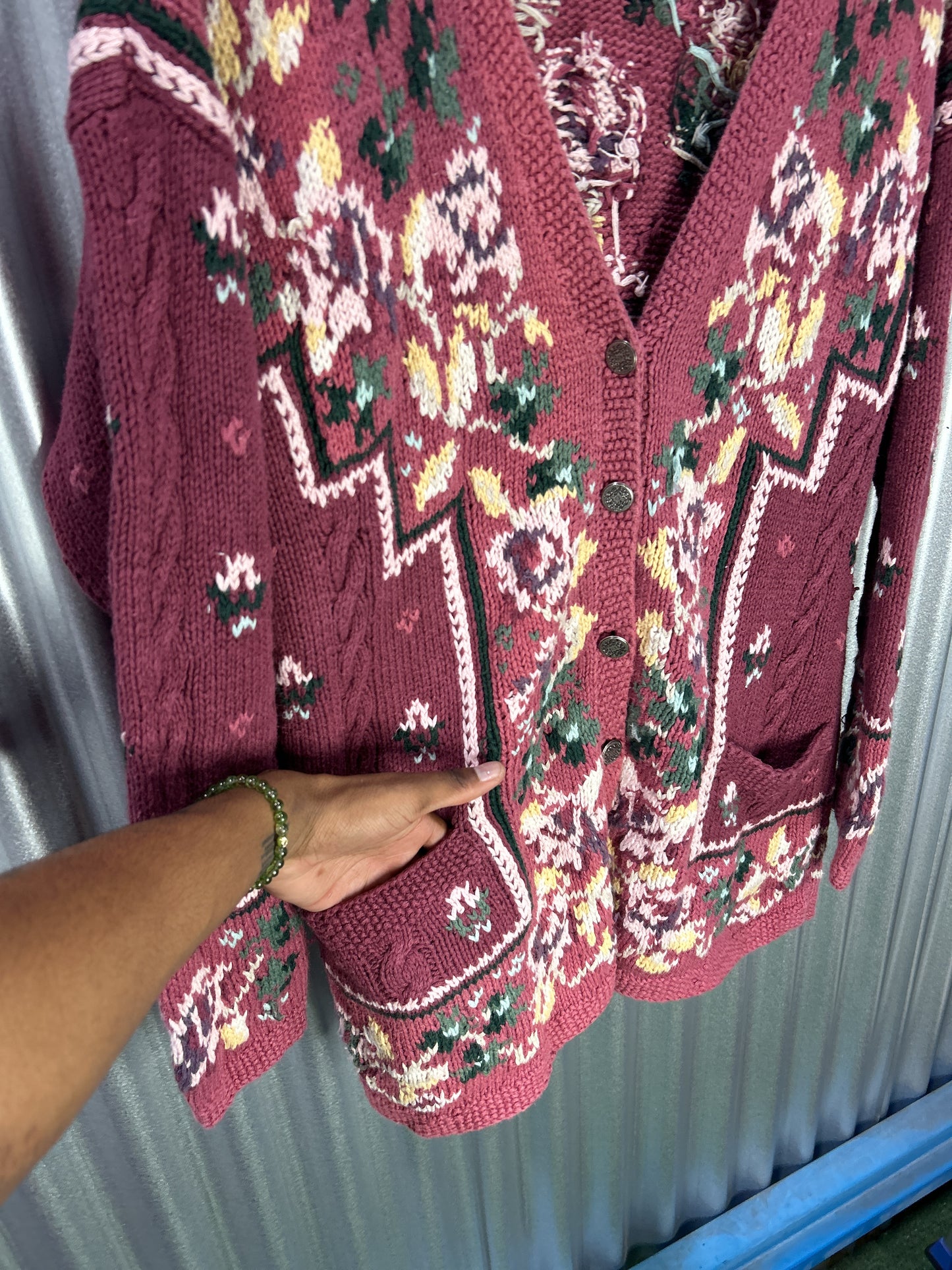 Maurices Oversized Hand-Knitted Retro Cardigan