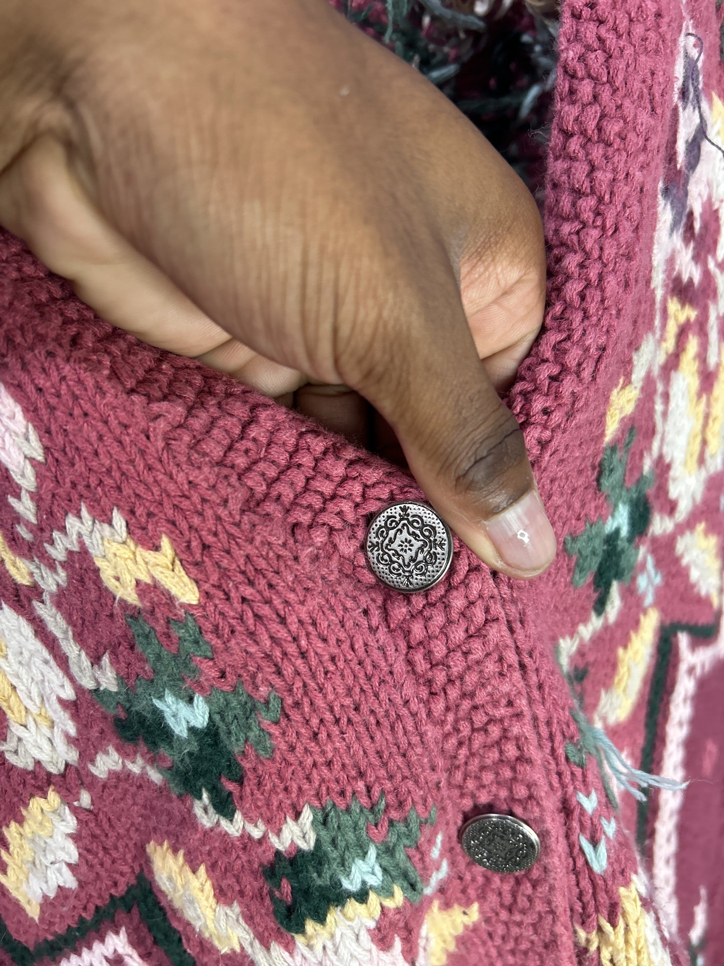 Maurices Oversized Hand-Knitted Retro Cardigan