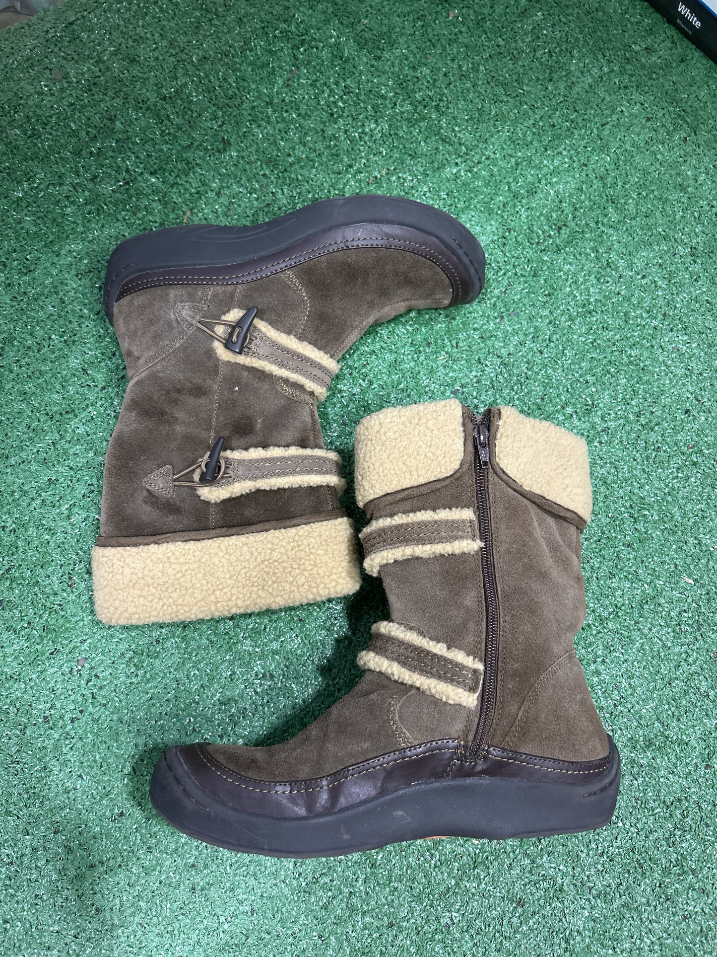 Earth Spirit Suede Leather Sherpa Snow Boots