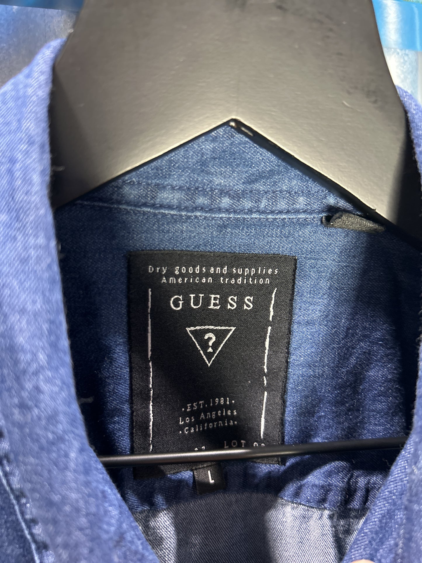 GUESS Faux Denim Button Up Shirt