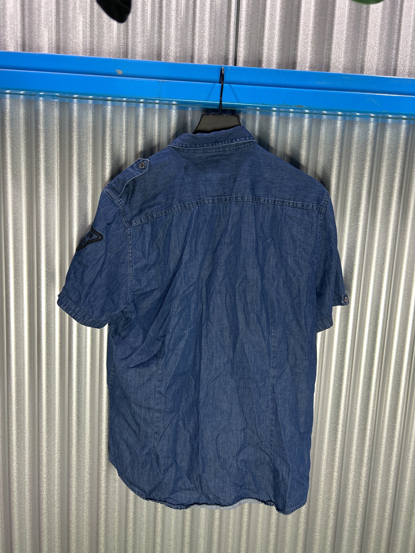 GUESS Faux Denim Button Up Shirt