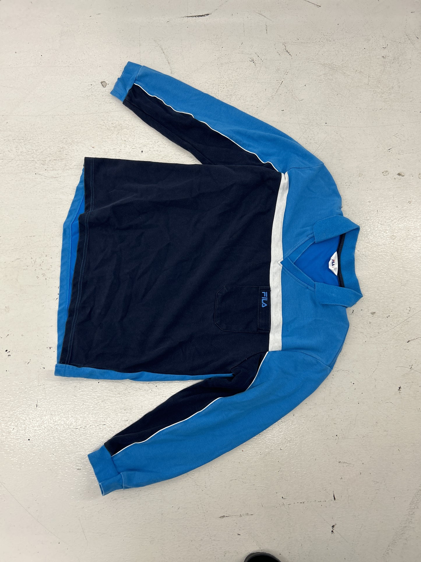 FILA Dual-Colored Collared Sweater Top