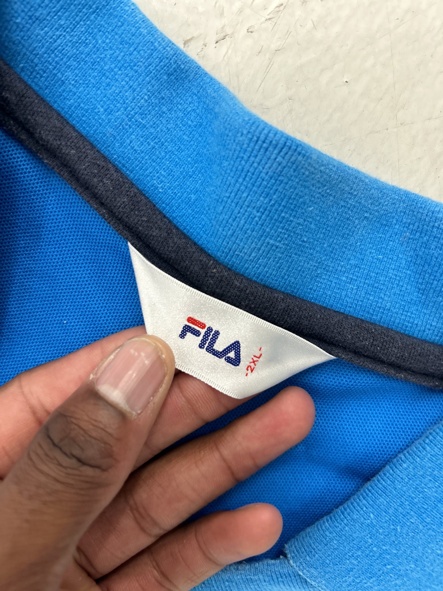 FILA Dual-Colored Collared Sweater Top