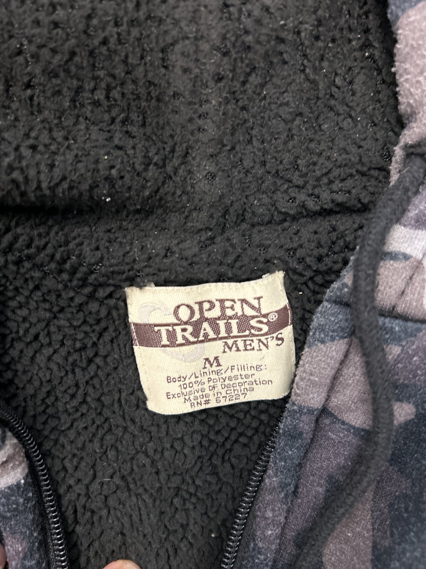 Open Trails Camo Fleece Lined Zip Hoodie