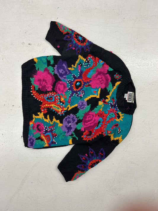 Forenza Hand-Knitted Floral Sweater