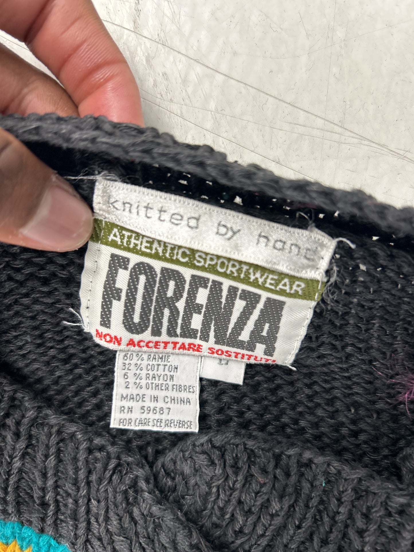 Forenza Hand-Knitted Floral Sweater