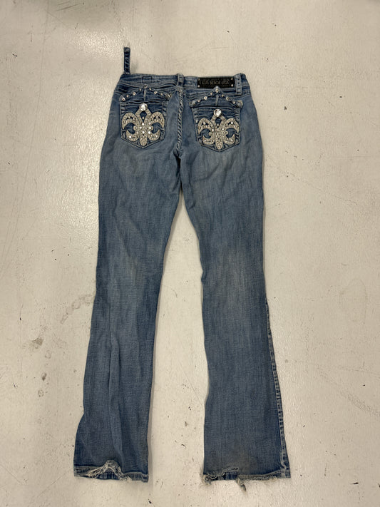 LA Idol Y2K Gemstone Washed Rock Jeans