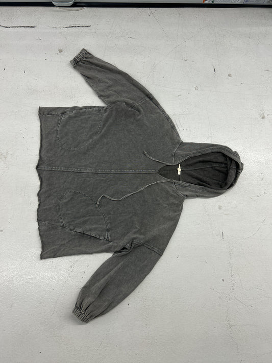 Easel Washed Grey Raised Seam Hoodie