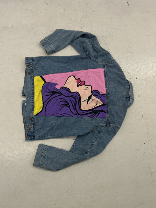 Chemistry Stitched Panel Graphic Denim Jacket