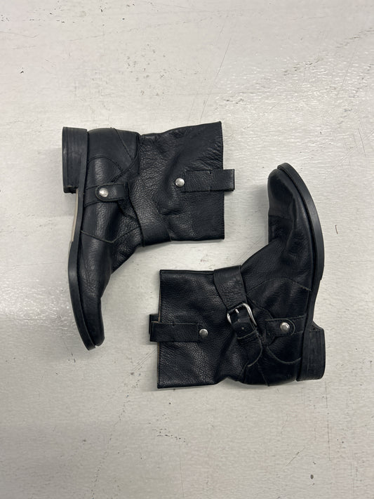 Nine West Midi Buckle Leather Biker Boots