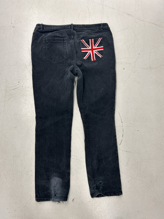 Twiggy London Embroidered Flag Denim