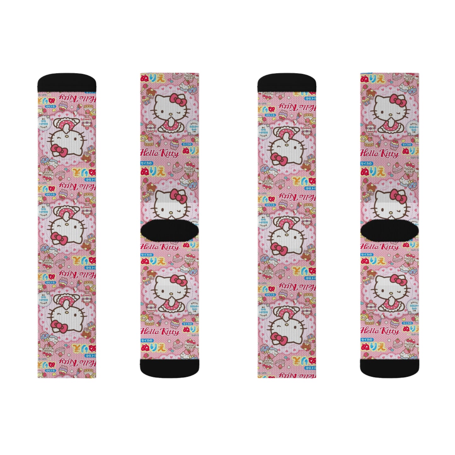 Japanese Hello Kitty Middle Hand Gesture Crew Socks