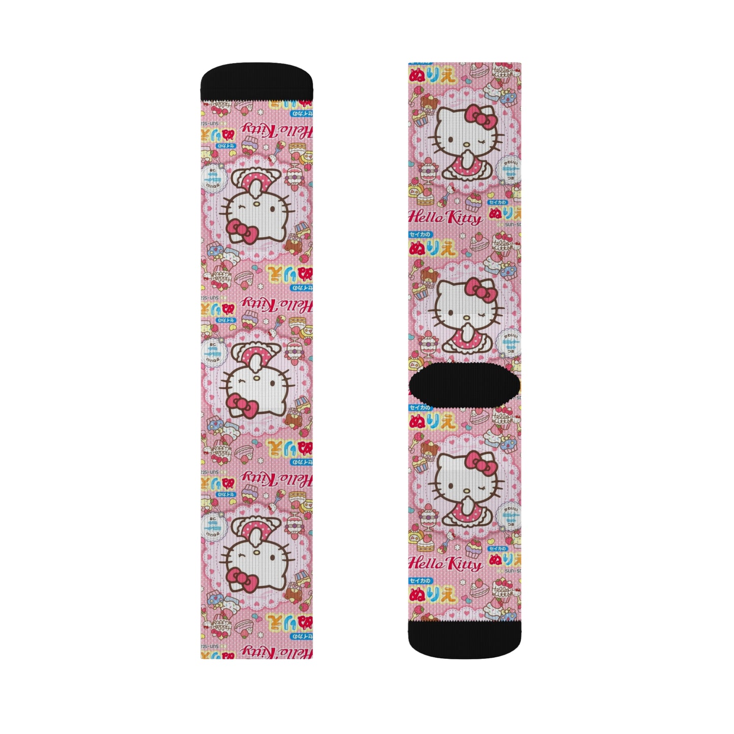 Japanese Hello Kitty Middle Hand Gesture Crew Socks