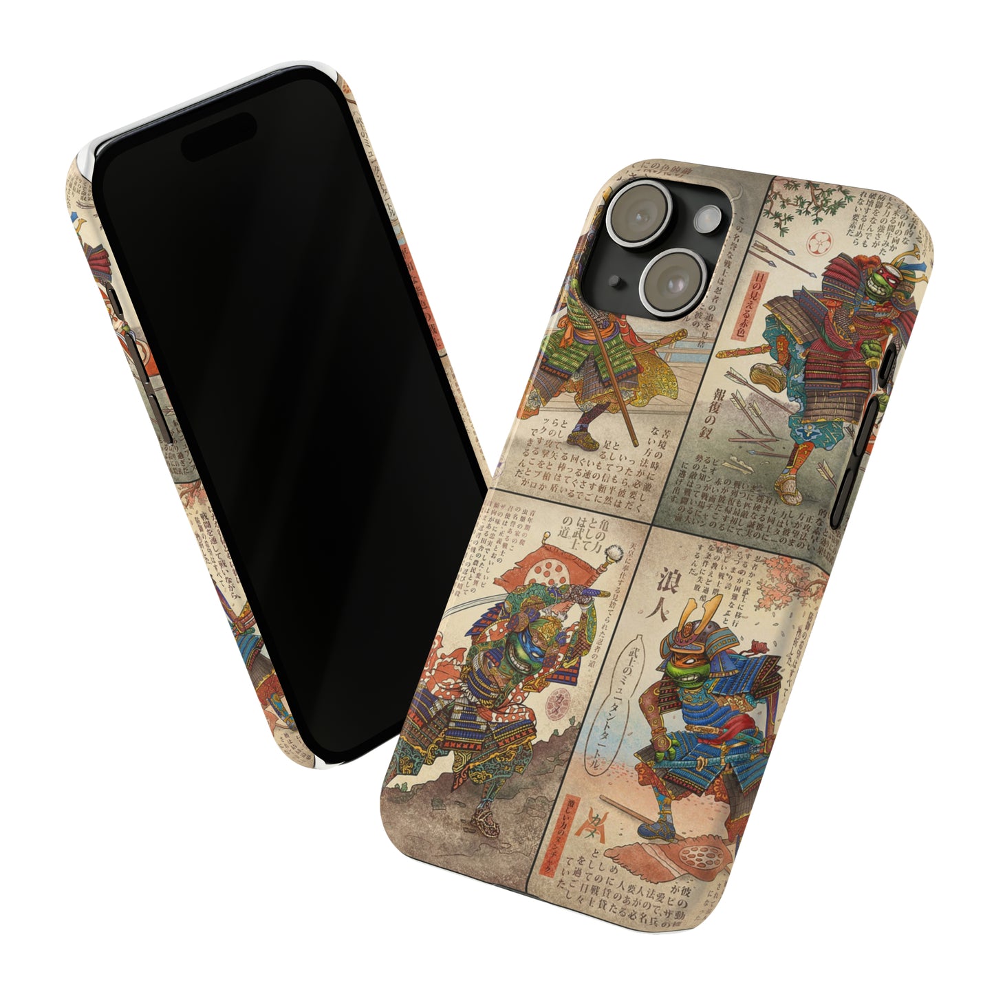 TMNT Ancient Japanese Samurai-Style Graphic iPhone Case (14&15)