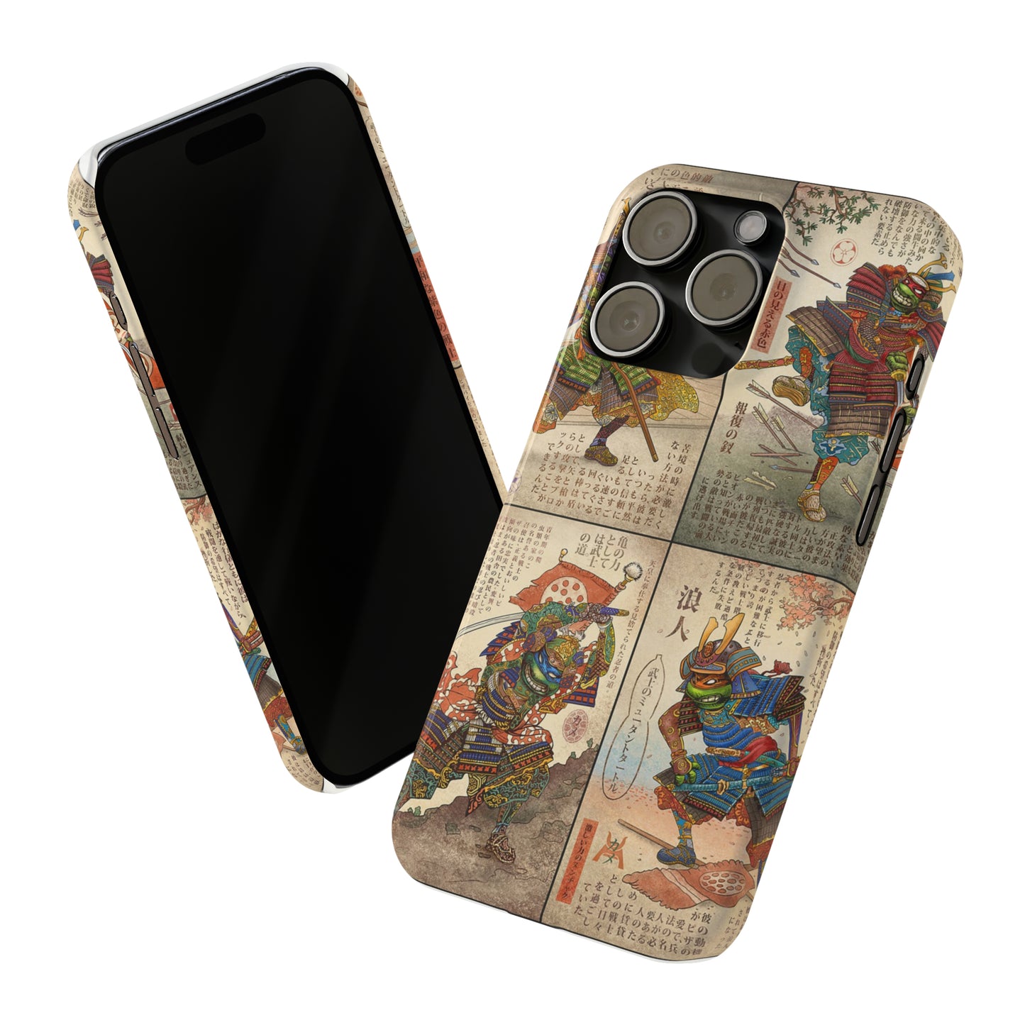 TMNT Ancient Japanese Samurai-Style Graphic iPhone Case (14&15)