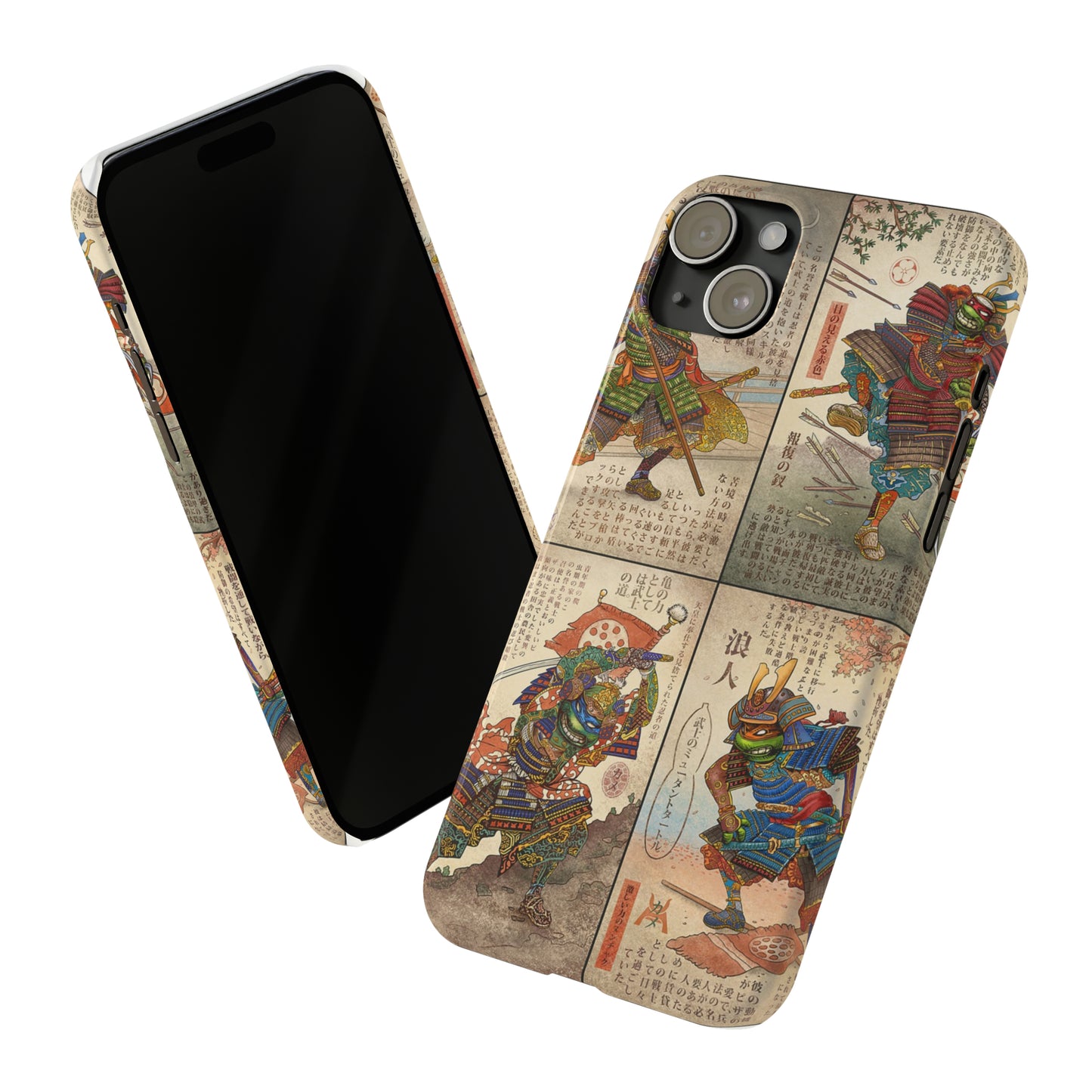 TMNT Ancient Japanese Samurai-Style Graphic iPhone Case (14&15)