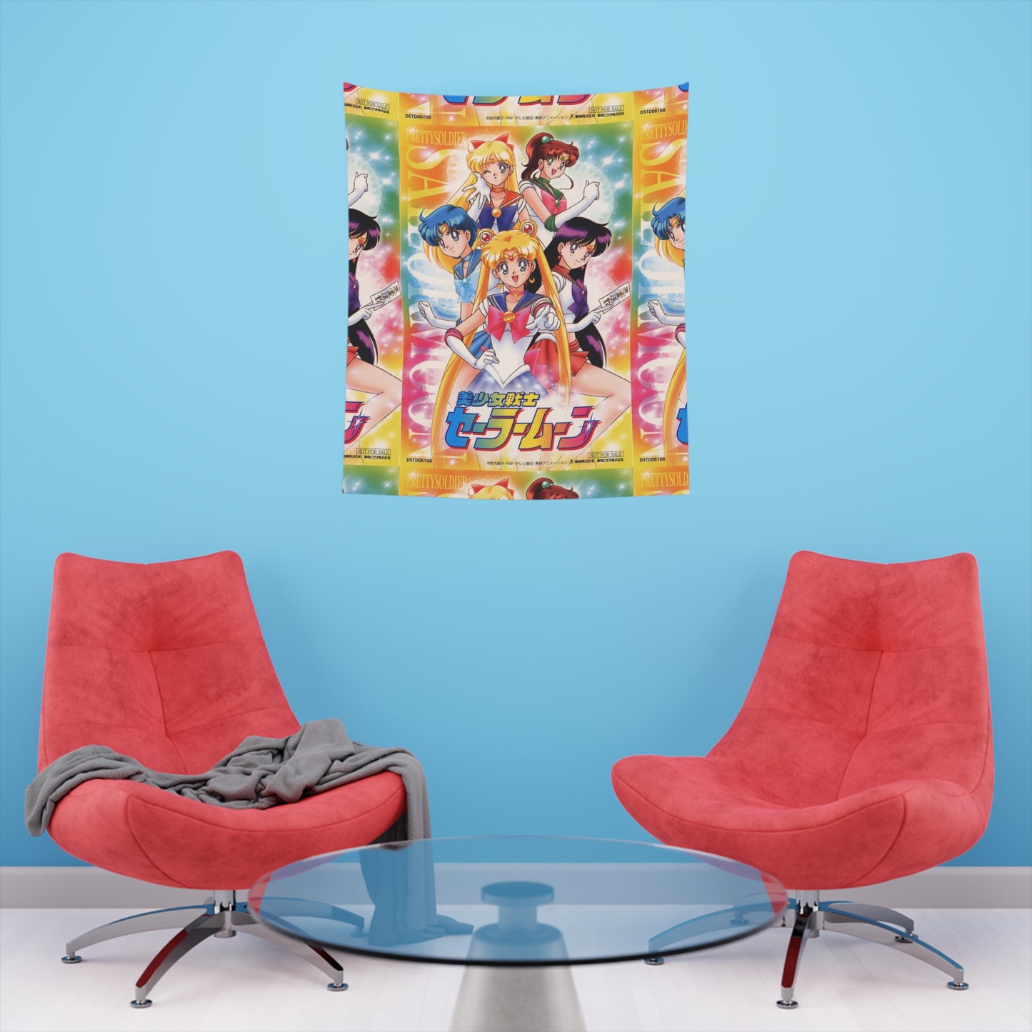 Sailor Moon Vibrant Anime Kanji Tapestry