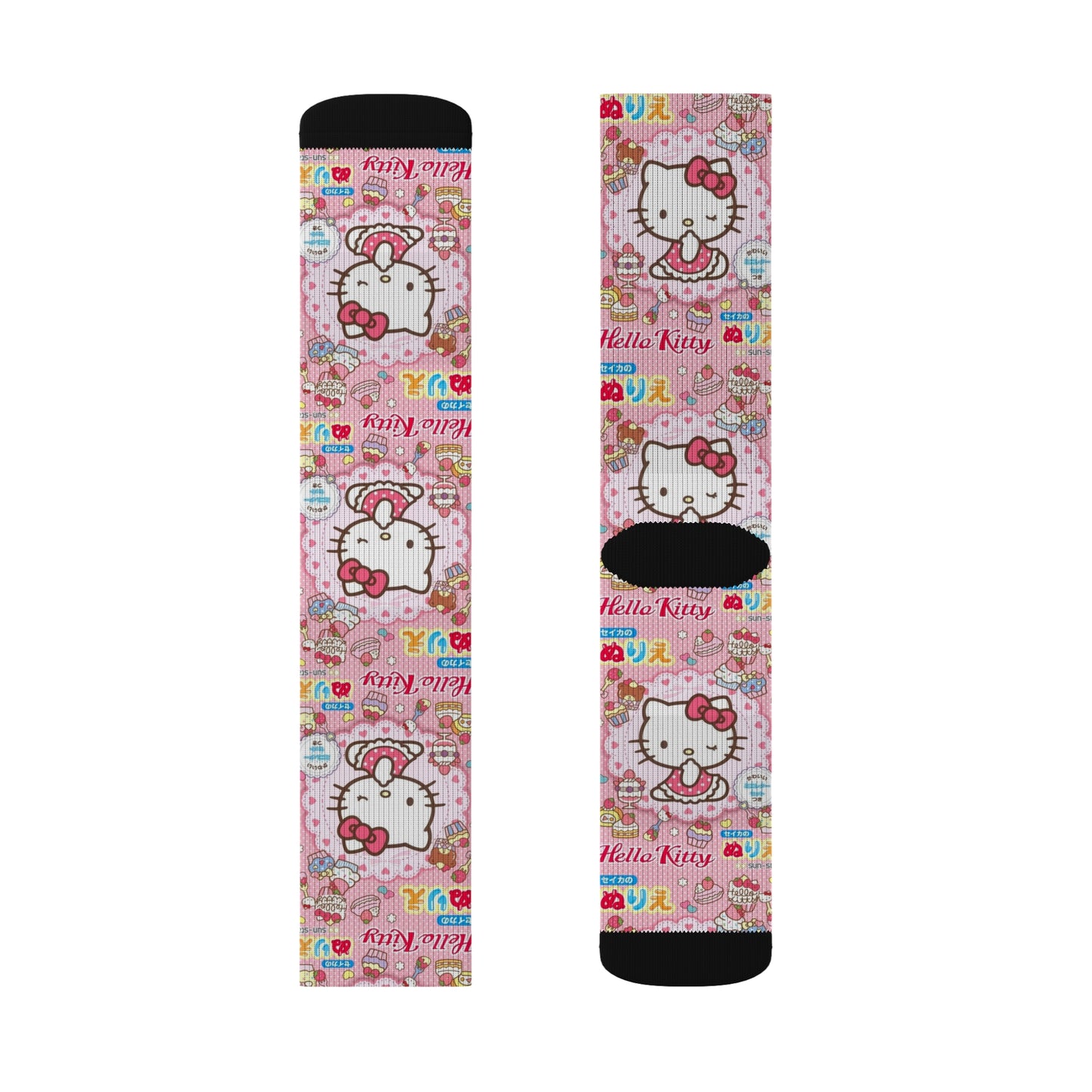 Japanese Hello Kitty Middle Hand Gesture Crew Socks